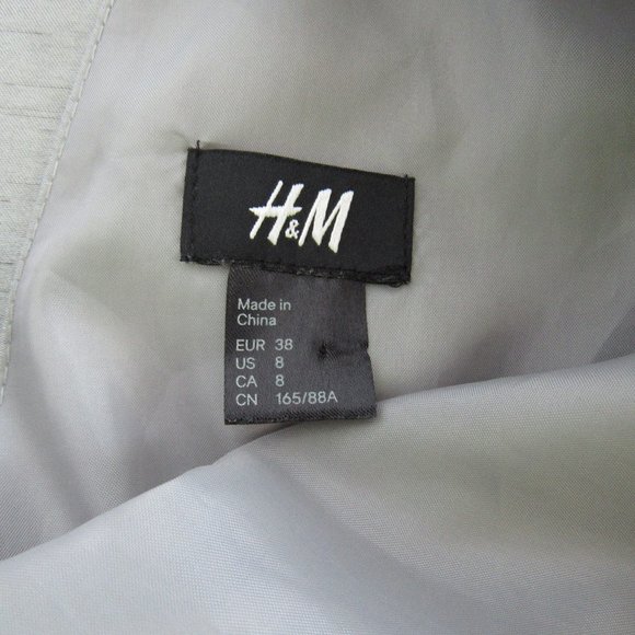 Women's Size 8 H&M Silver Gray Polyester Cocktail Party Sheath Dress Sleeveless - Picture 6 of 8